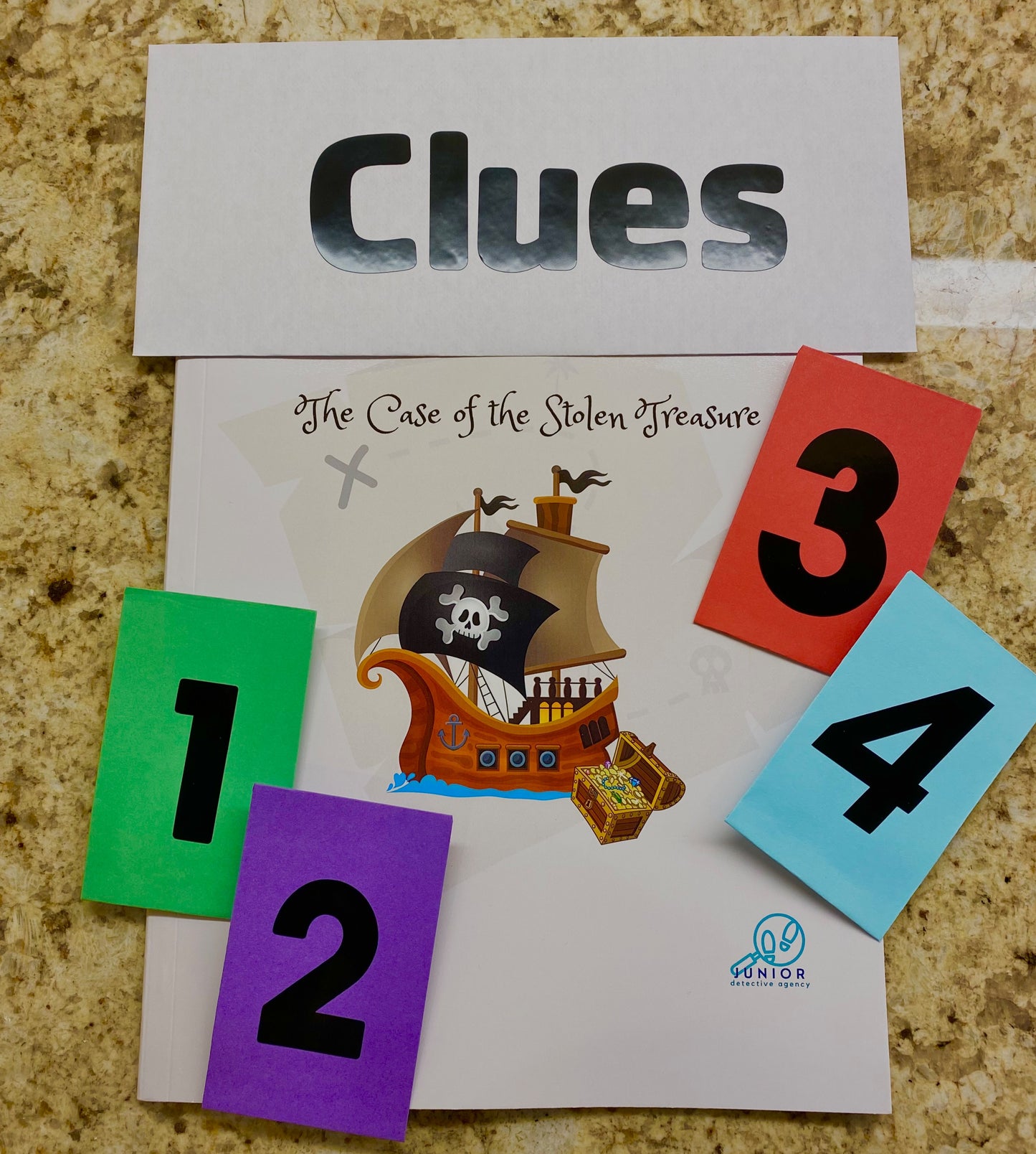 The Case of the Stolen Treasure Mystery Activity Book- with physical clues