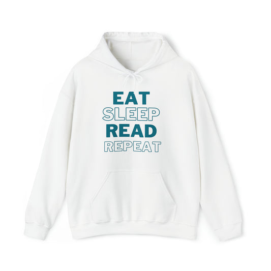 Eat, Sleep, Read, Repeat. Adult Unisex Heavy Blend™ Hooded Sweatshirt