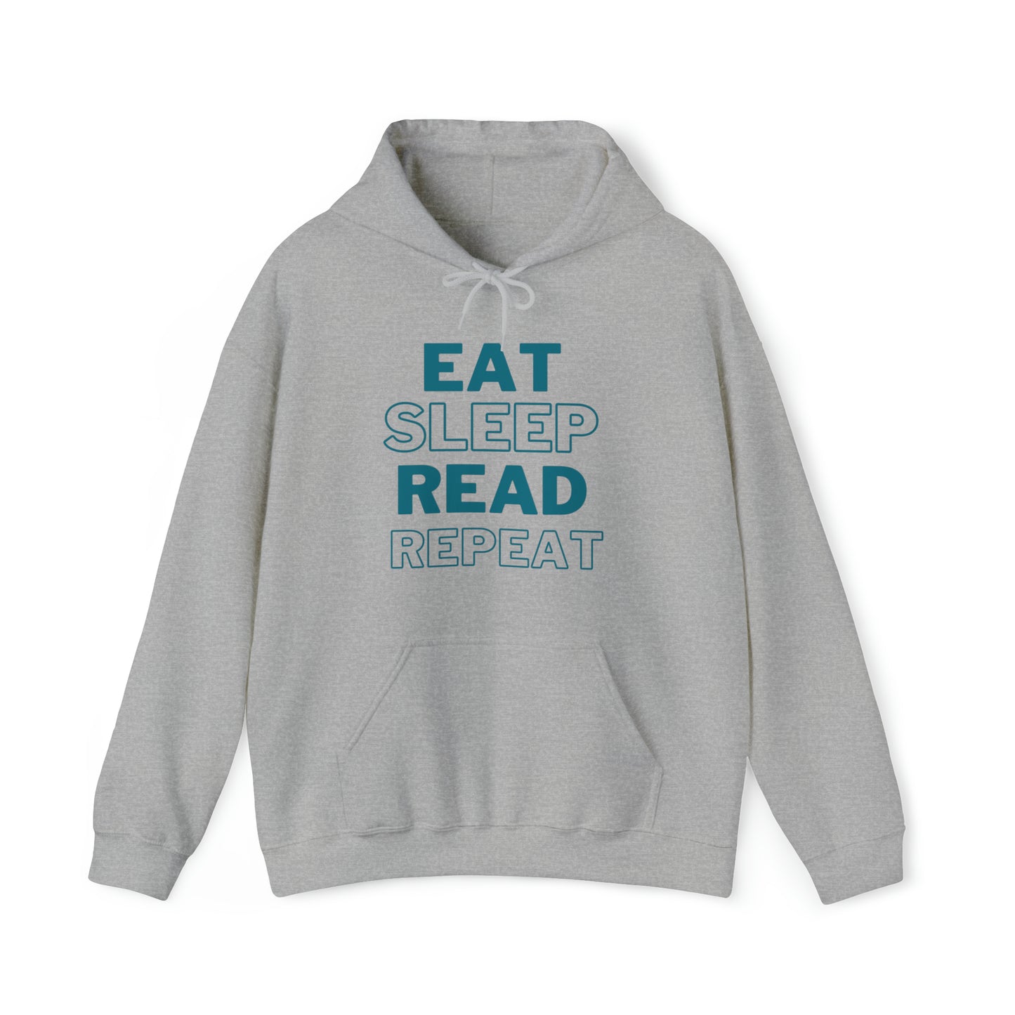 Eat, Sleep, Read, Repeat. Adult Unisex Heavy Blend™ Hooded Sweatshirt