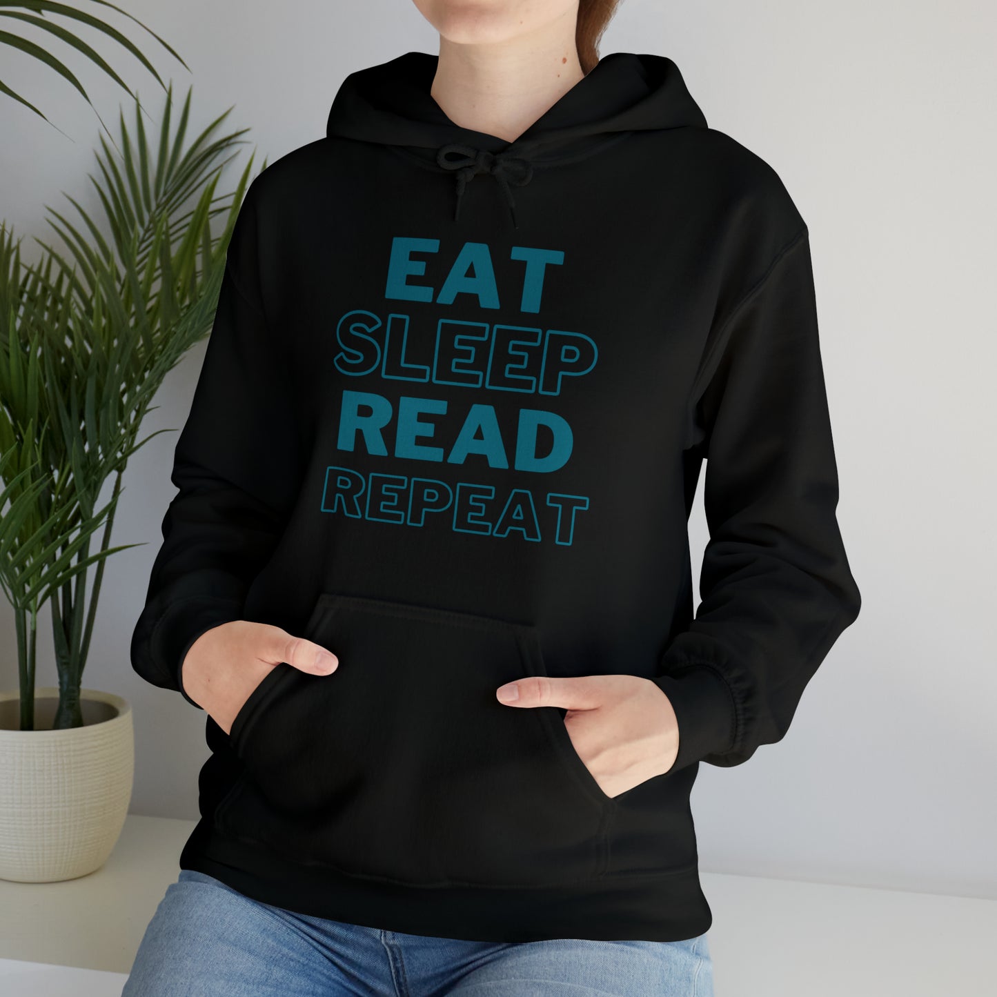 Eat, Sleep, Read, Repeat. Adult Unisex Heavy Blend™ Hooded Sweatshirt