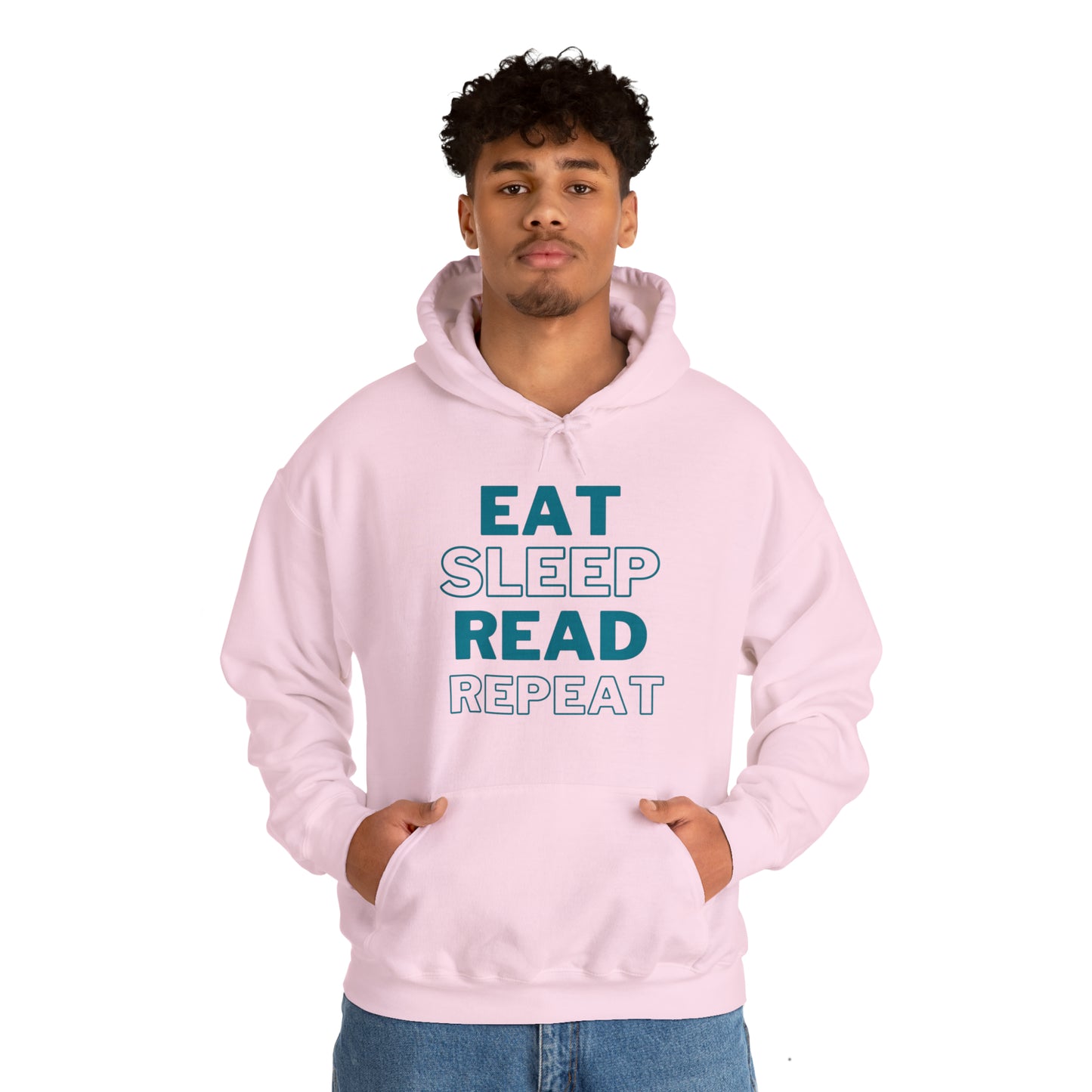 Eat, Sleep, Read, Repeat. Adult Unisex Heavy Blend™ Hooded Sweatshirt