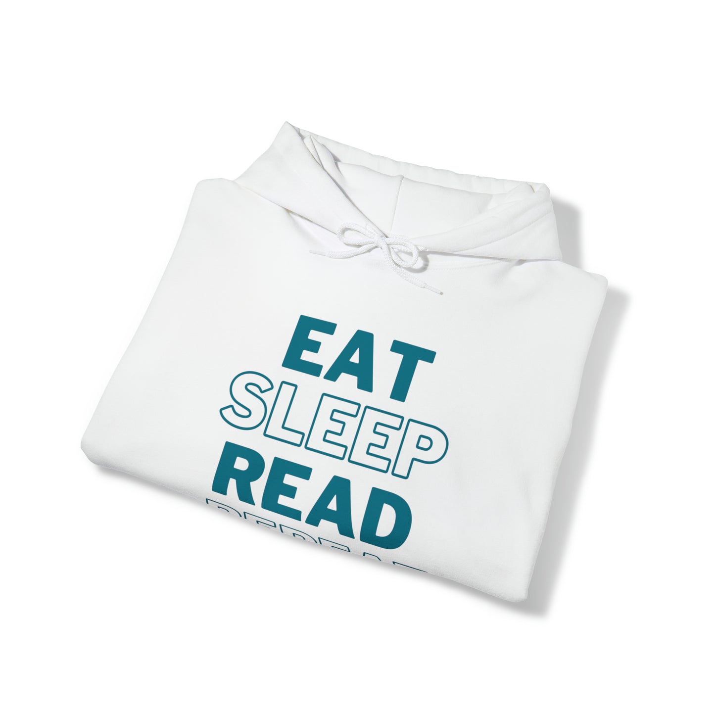 Eat, Sleep, Read, Repeat. Adult Unisex Heavy Blend™ Hooded Sweatshirt