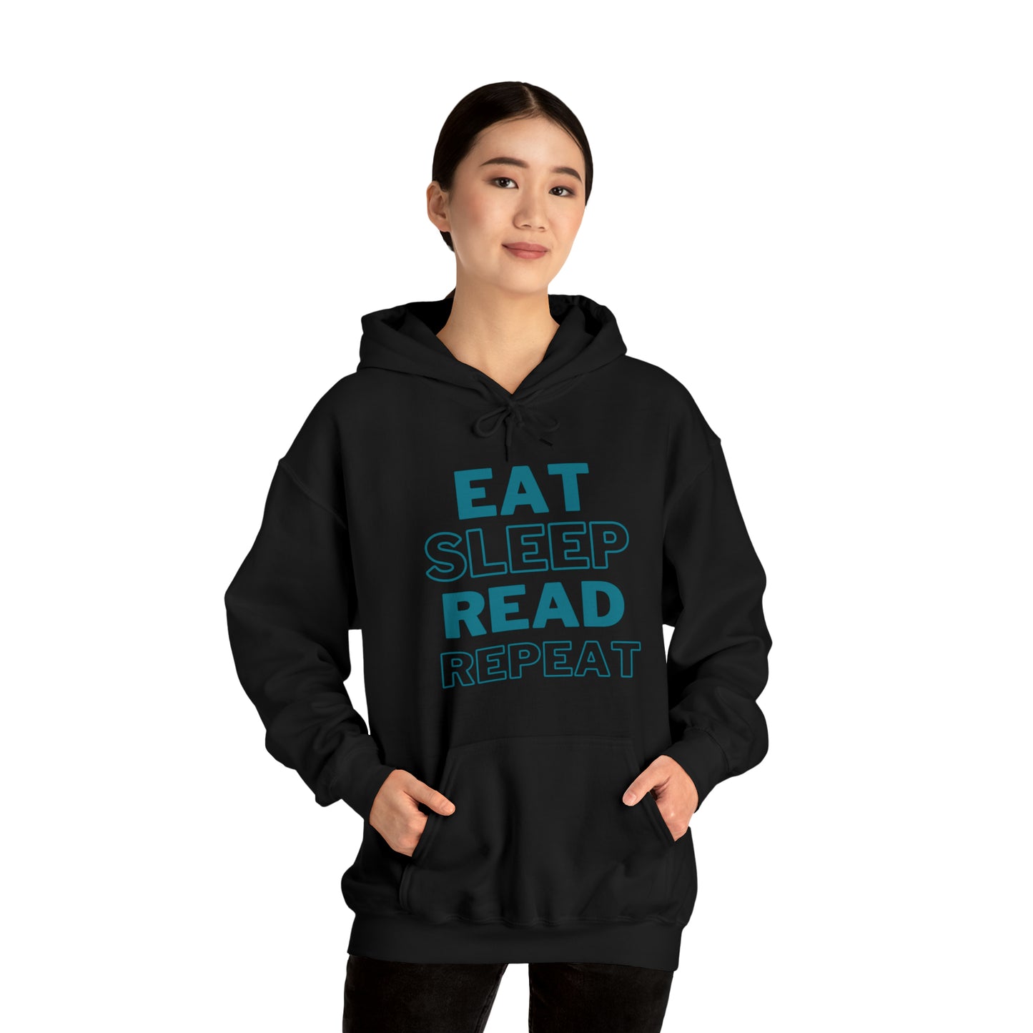 Eat, Sleep, Read, Repeat. Adult Unisex Heavy Blend™ Hooded Sweatshirt