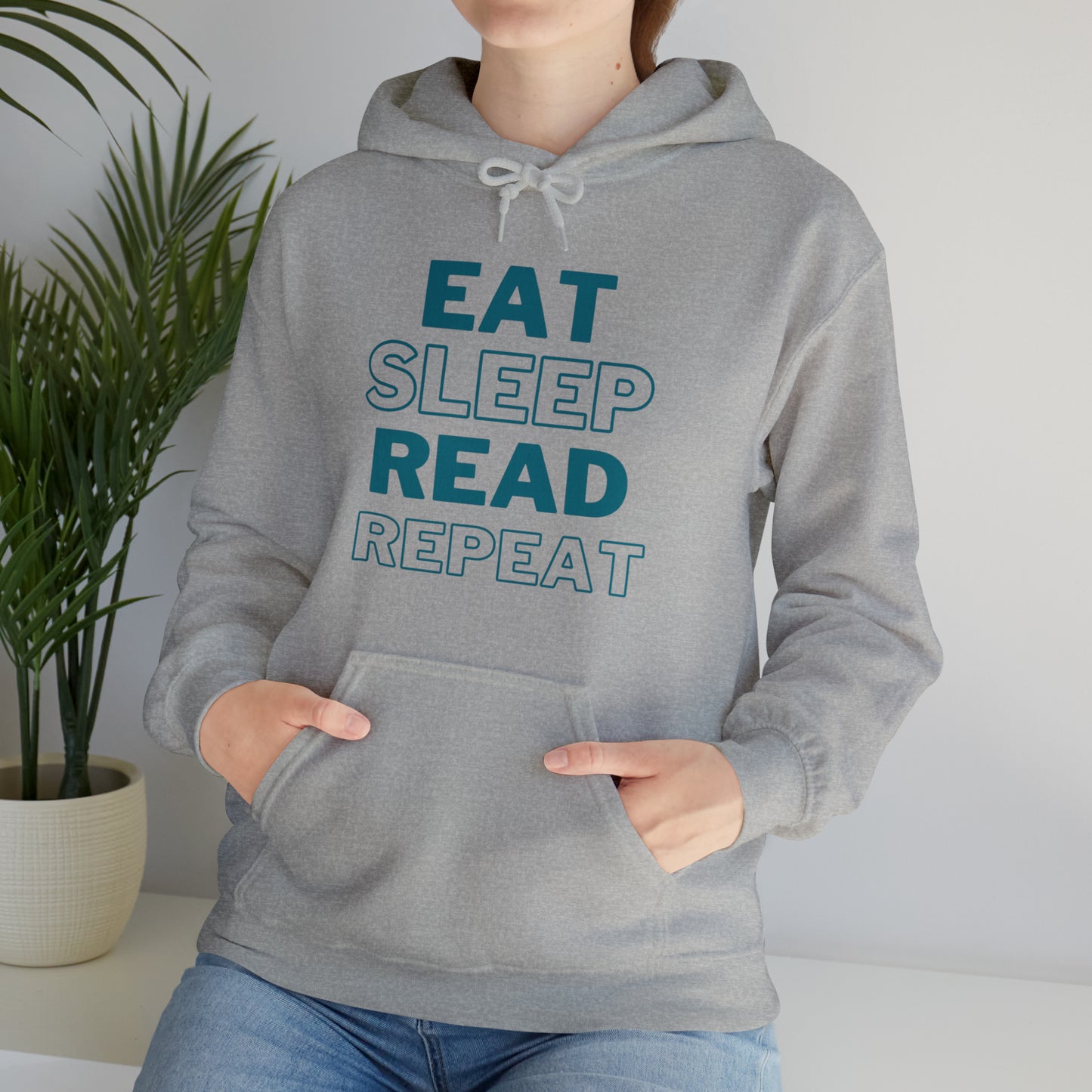 Eat, Sleep, Read, Repeat. Adult Unisex Heavy Blend™ Hooded Sweatshirt