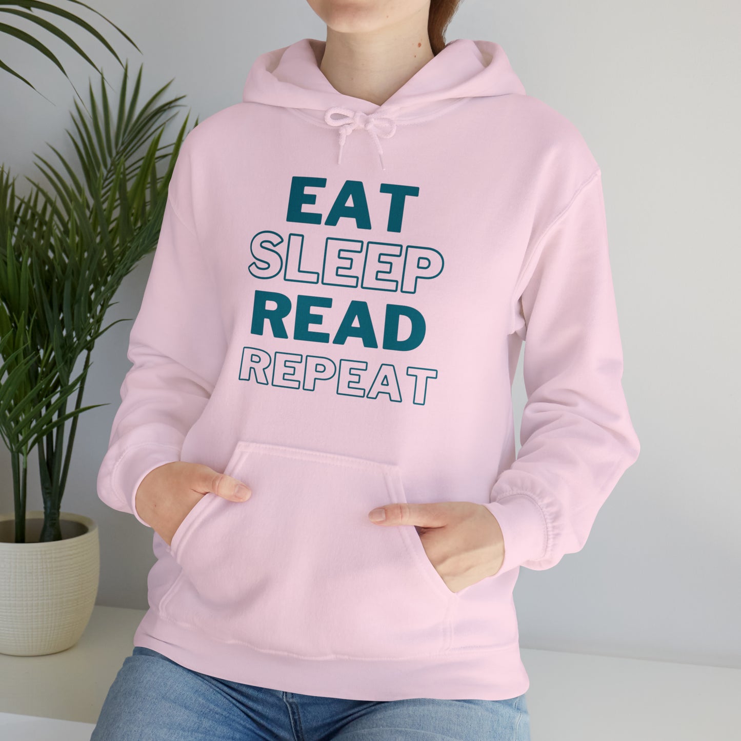 Eat, Sleep, Read, Repeat. Adult Unisex Heavy Blend™ Hooded Sweatshirt