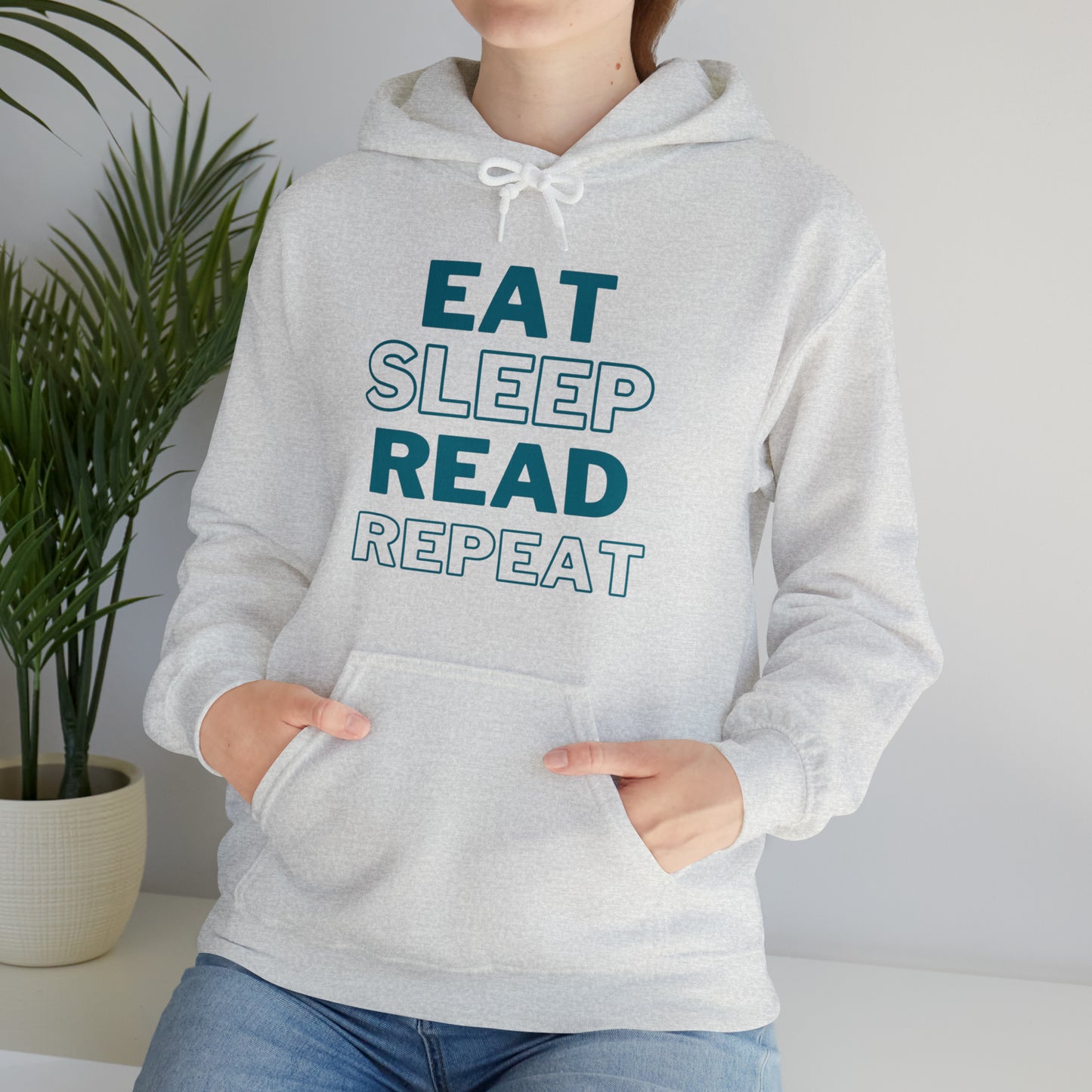 Eat, Sleep, Read, Repeat. Adult Unisex Heavy Blend™ Hooded Sweatshirt