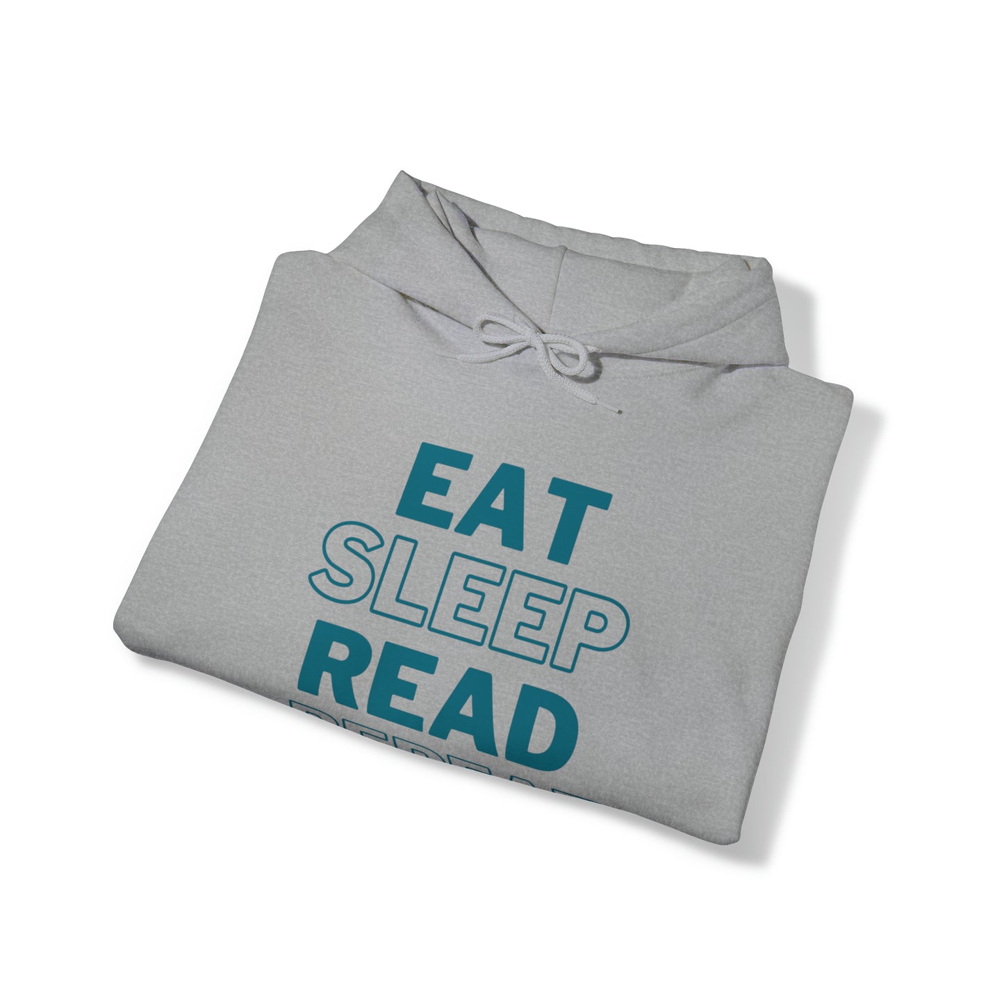 Eat, Sleep, Read, Repeat. Adult Unisex Heavy Blend™ Hooded Sweatshirt