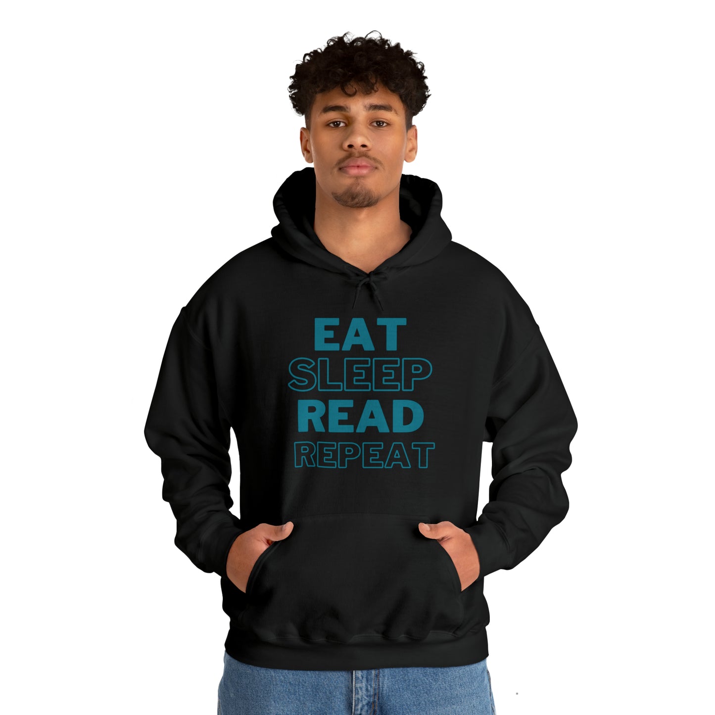 Eat, Sleep, Read, Repeat. Adult Unisex Heavy Blend™ Hooded Sweatshirt