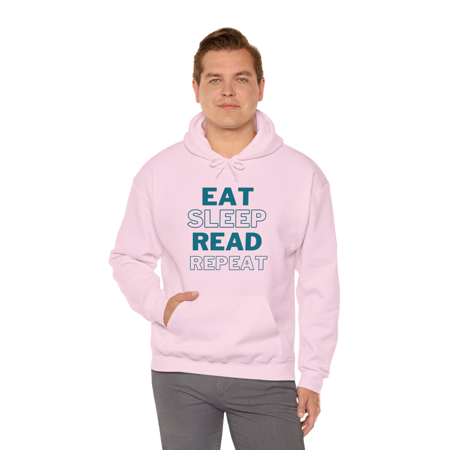 Eat, Sleep, Read, Repeat. Adult Unisex Heavy Blend™ Hooded Sweatshirt